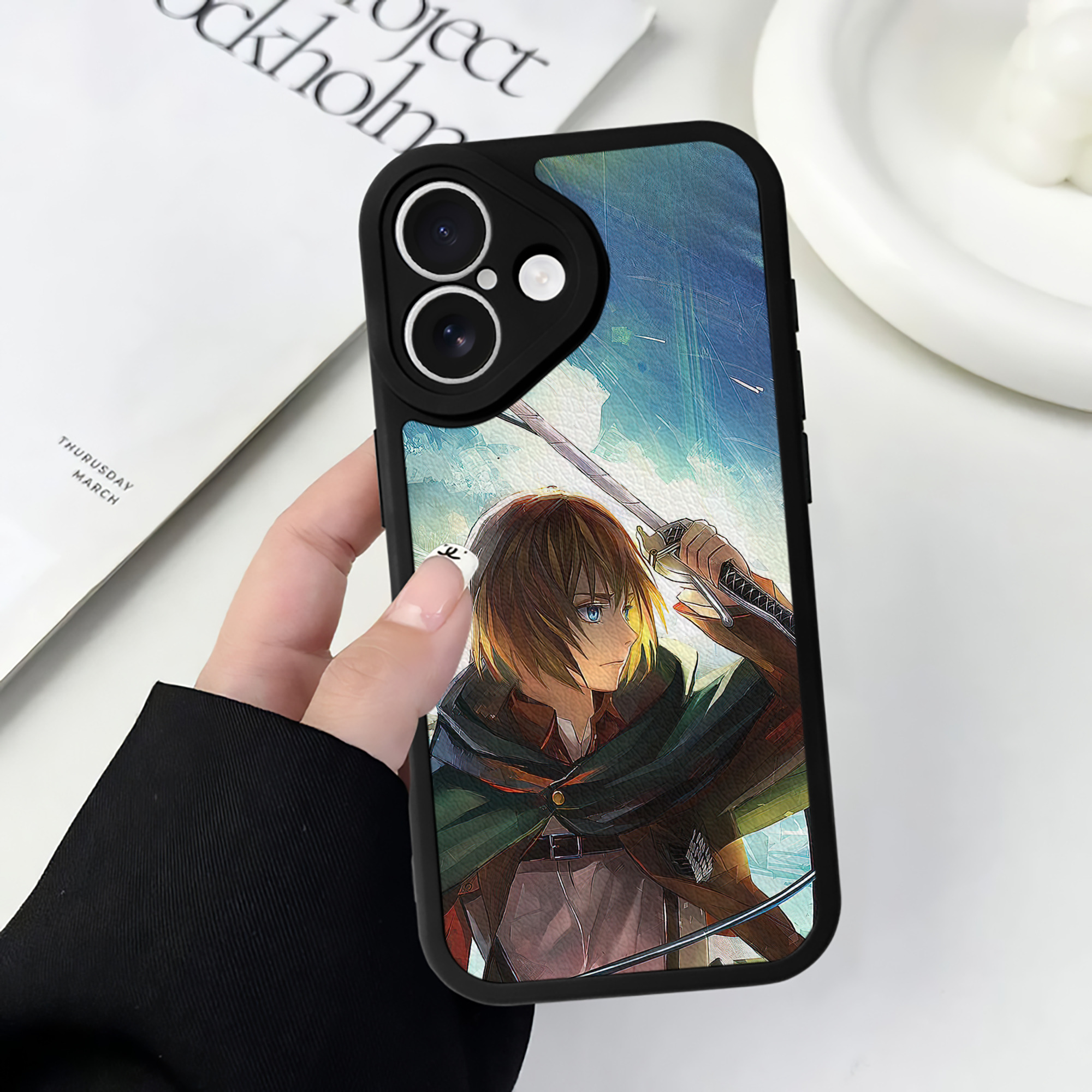 （画像用） 進撃の巨人 Attack on Titan 【iPhone 16シリーズ対応】シリコンスマホケース（レザー調） 材質：シリコン